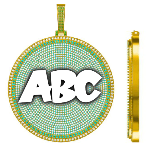 CUSTOM LETTER NECKLACE 3D BIG DISC