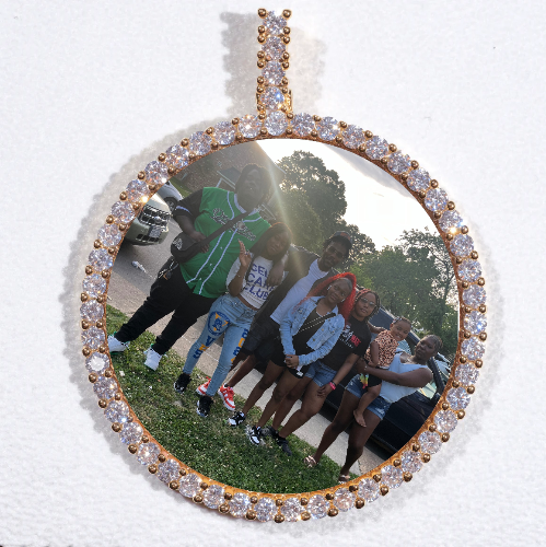 LARGE 3D CIRCLE CUSTOM PICTURE PENDANT