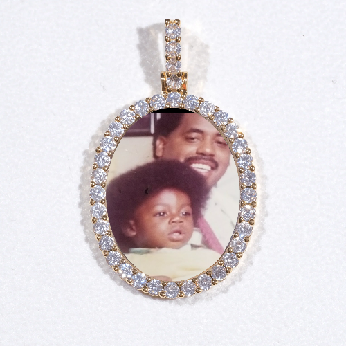 3D Oval Custom Picture Pendant