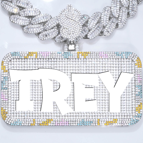 CUSTOM LETTER NECKLACE 3D COLORFUL SQUARE