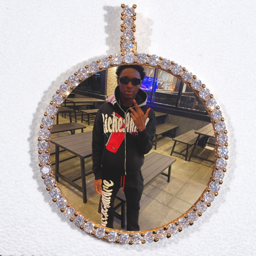 LARGE 3D CIRCLE CUSTOM PICTURE PENDANT