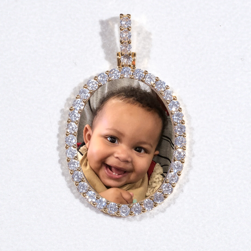 3D Oval Custom Picture Pendant