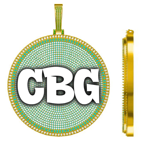 CUSTOM LETTER NECKLACE 3D BIG DISC