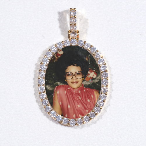 3D Oval Custom Picture Pendant
