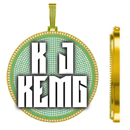 CUSTOM LETTER NECKLACE 3D BIG DISC