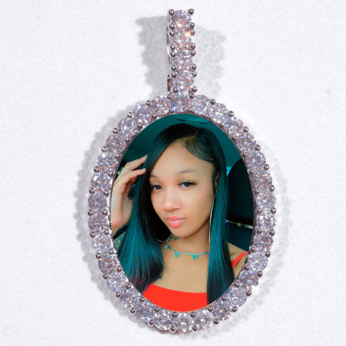 Large 3D Oval Custom Picture Pendant