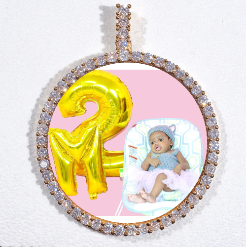 LARGE 3D CIRCLE CUSTOM PICTURE PENDANT