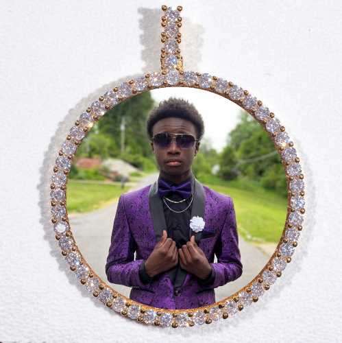 LARGE 3D CIRCLE CUSTOM PICTURE PENDANT