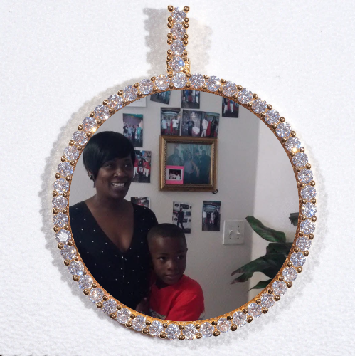 LARGE 3D CIRCLE CUSTOM PICTURE PENDANT
