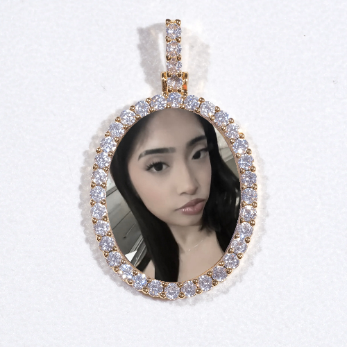 3D Oval Custom Picture Pendant