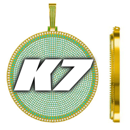 CUSTOM LETTER NECKLACE 3D BIG DISC