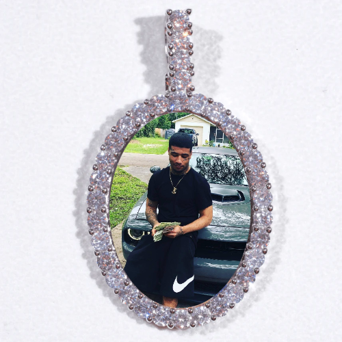 Large 3D Oval Custom Picture Pendant