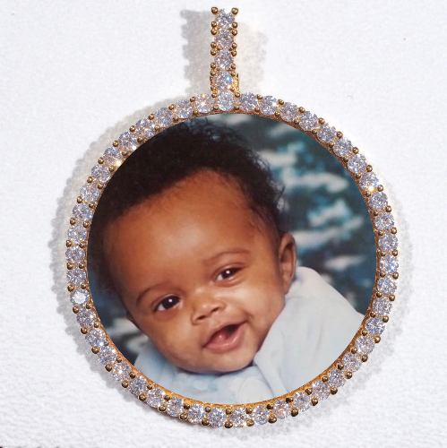 LARGE 3D CIRCLE CUSTOM PICTURE PENDANT