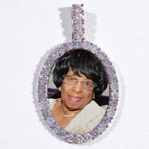 Large 3D Oval Custom Picture Pendant