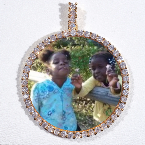 LARGE 3D CIRCLE CUSTOM PICTURE PENDANT