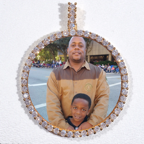 LARGE 3D CIRCLE CUSTOM PICTURE PENDANT