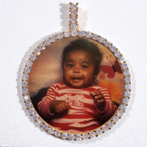 LARGE 3D CIRCLE CUSTOM PICTURE PENDANT