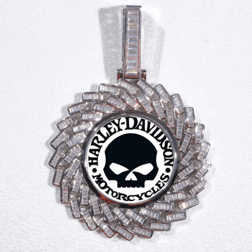 Large 3D Baguette Custom Picture Pendant