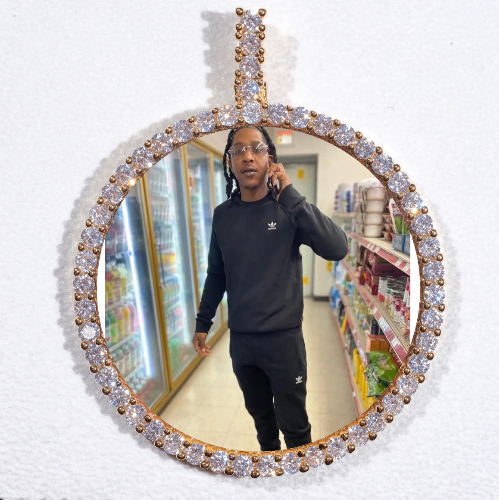 LARGE 3D CIRCLE CUSTOM PICTURE PENDANT
