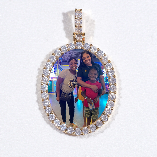 3D Oval Custom Picture Pendant