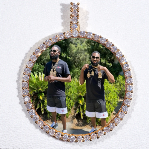 LARGE 3D CIRCLE CUSTOM PICTURE PENDANT