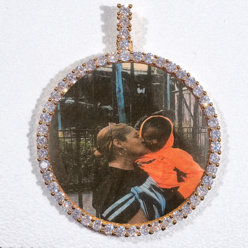 LARGE 3D CIRCLE CUSTOM PICTURE PENDANT