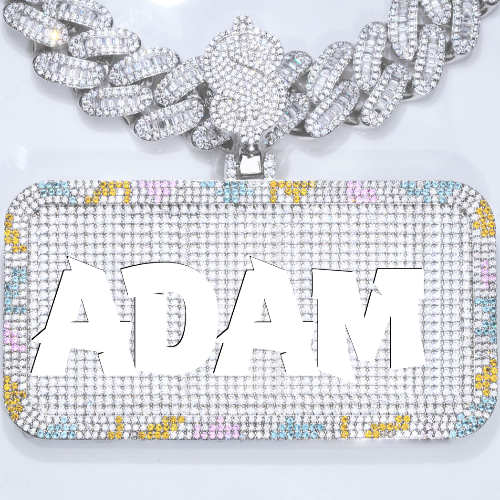 CUSTOM LETTER NECKLACE 3D COLORFUL SQUARE