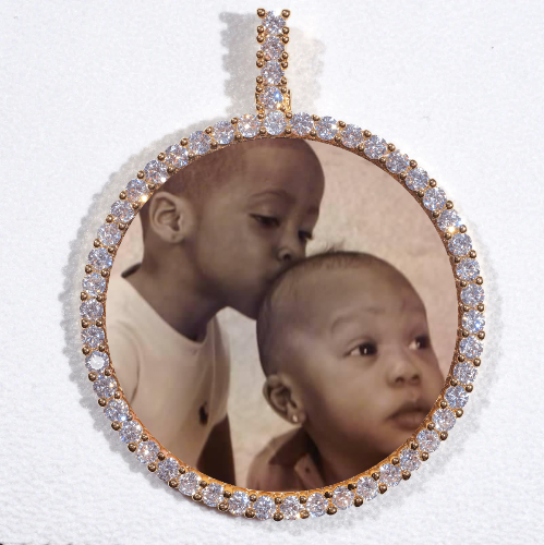 LARGE 3D CIRCLE CUSTOM PICTURE PENDANT