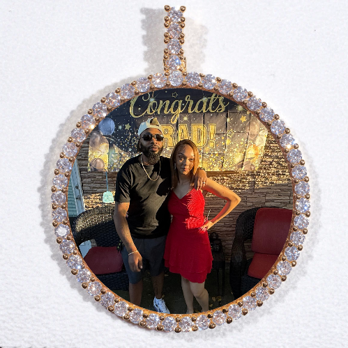 LARGE 3D CIRCLE CUSTOM PICTURE PENDANT