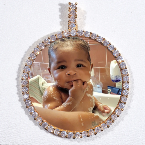 LARGE 3D CIRCLE CUSTOM PICTURE PENDANT