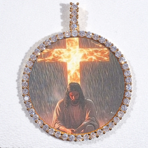 LARGE 3D CIRCLE CUSTOM PICTURE PENDANT