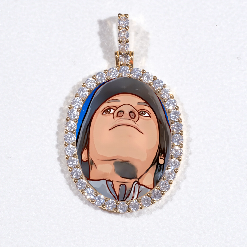 3D Oval Custom Picture Pendant