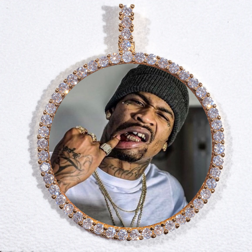 LARGE 3D CIRCLE CUSTOM PICTURE PENDANT