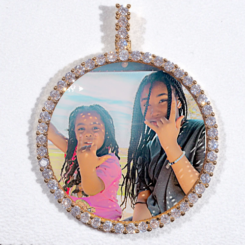 LARGE 3D CIRCLE CUSTOM PICTURE PENDANT
