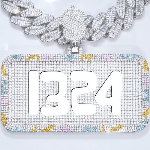 CUSTOM LETTER NECKLACE 3D COLORFUL SQUARE
