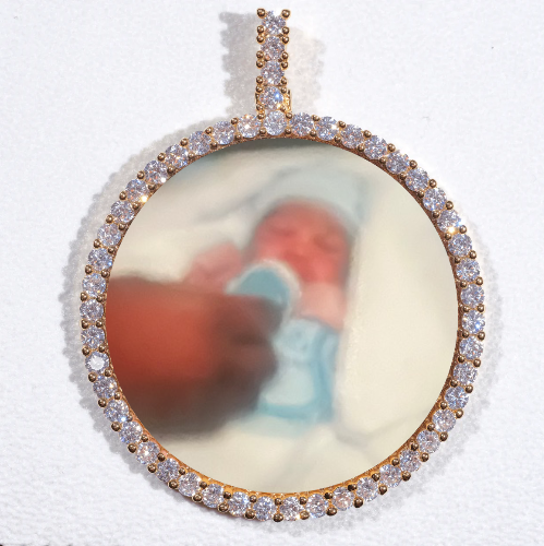 LARGE 3D CIRCLE CUSTOM PICTURE PENDANT