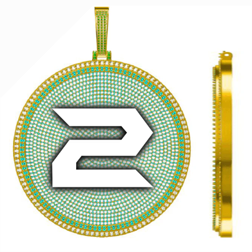 CUSTOM LETTER NECKLACE 3D BIG DISC