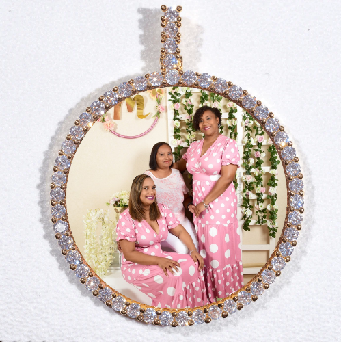 LARGE 3D CIRCLE CUSTOM PICTURE PENDANT
