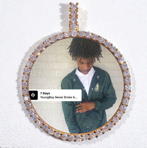 LARGE 3D CIRCLE CUSTOM PICTURE PENDANT