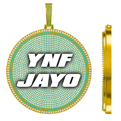 CUSTOM LETTER NECKLACE 3D BIG DISC