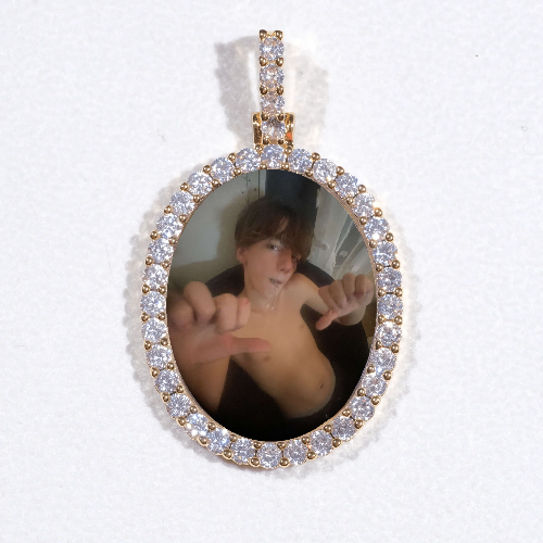 3D Oval Custom Picture Pendant