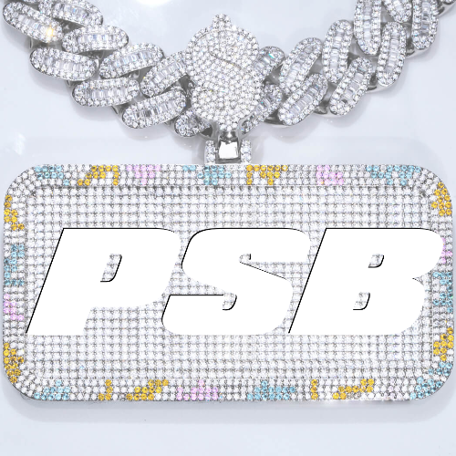 CUSTOM LETTER NECKLACE 3D COLORFUL SQUARE