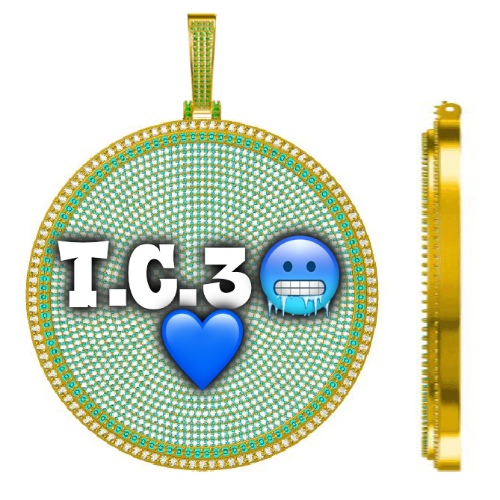 CUSTOM LETTER NECKLACE 3D BIG DISC