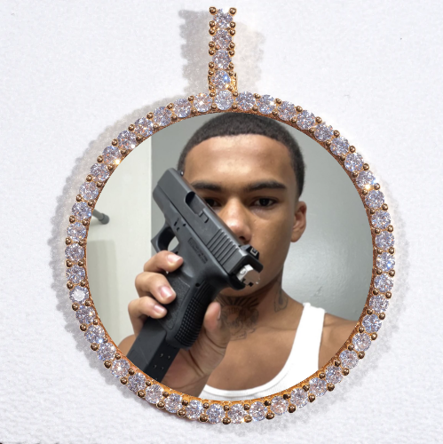 LARGE 3D CIRCLE CUSTOM PICTURE PENDANT