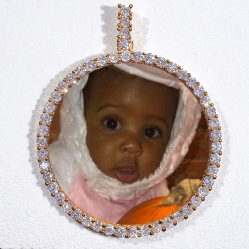 LARGE 3D CIRCLE CUSTOM PICTURE PENDANT