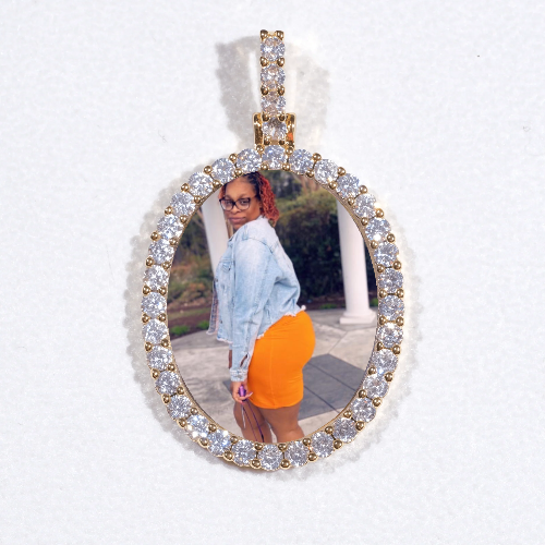 3D Oval Custom Picture Pendant