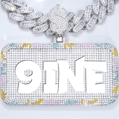 CUSTOM LETTER NECKLACE 3D COLORFUL SQUARE