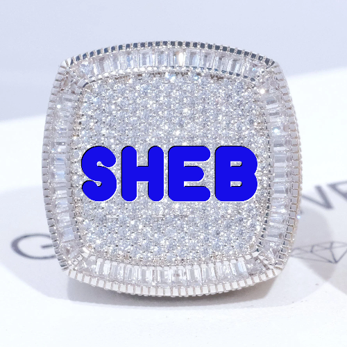 CUSTOM LETTER 3D ICED RING
