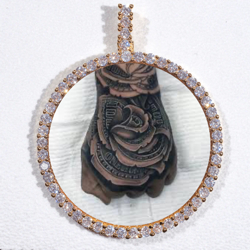 LARGE 3D CIRCLE CUSTOM PICTURE PENDANT