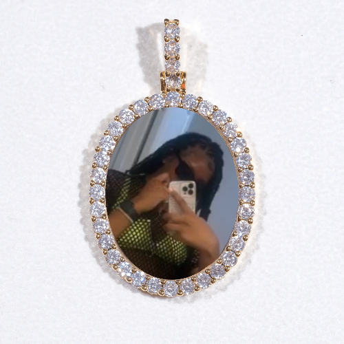 3D Oval Custom Picture Pendant